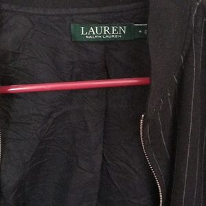 Sz4 polo jacket  black white pinstriped